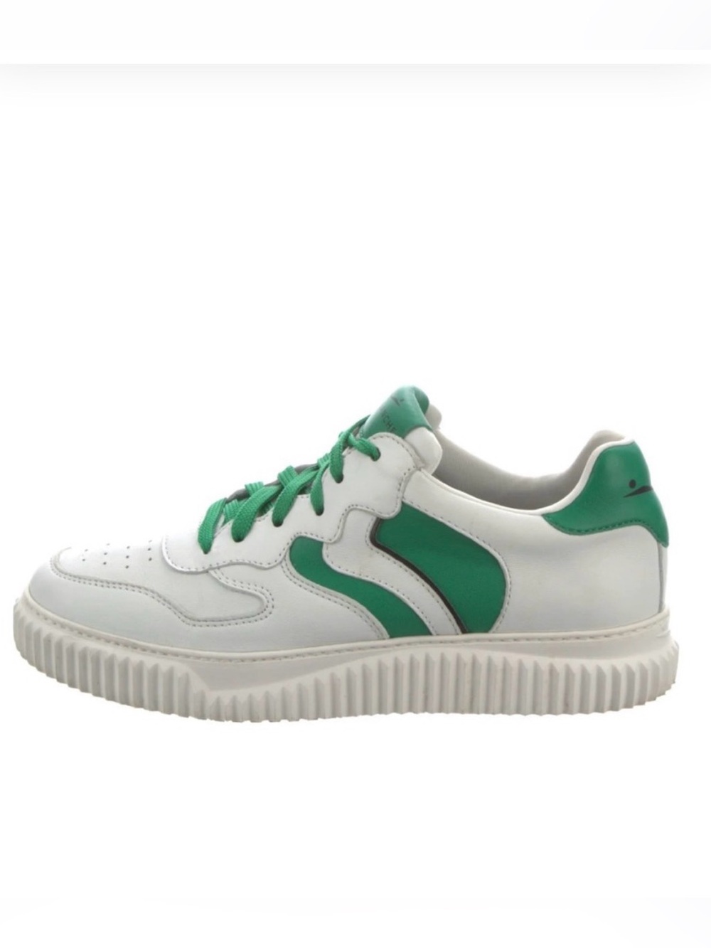 VOILE BLANCHE LAURA Leather Sneakers in Green and White